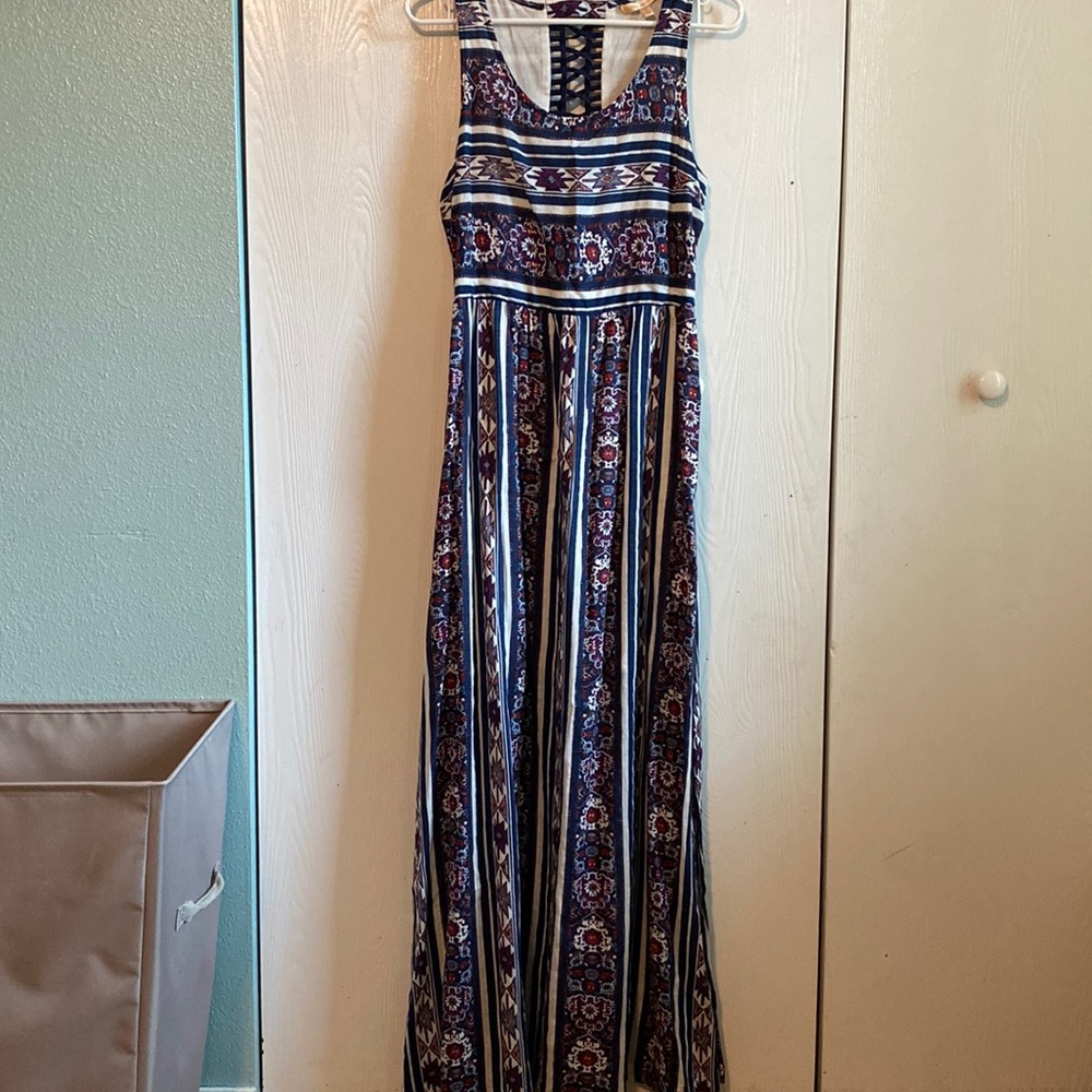 Skies are blue boho maxi dress